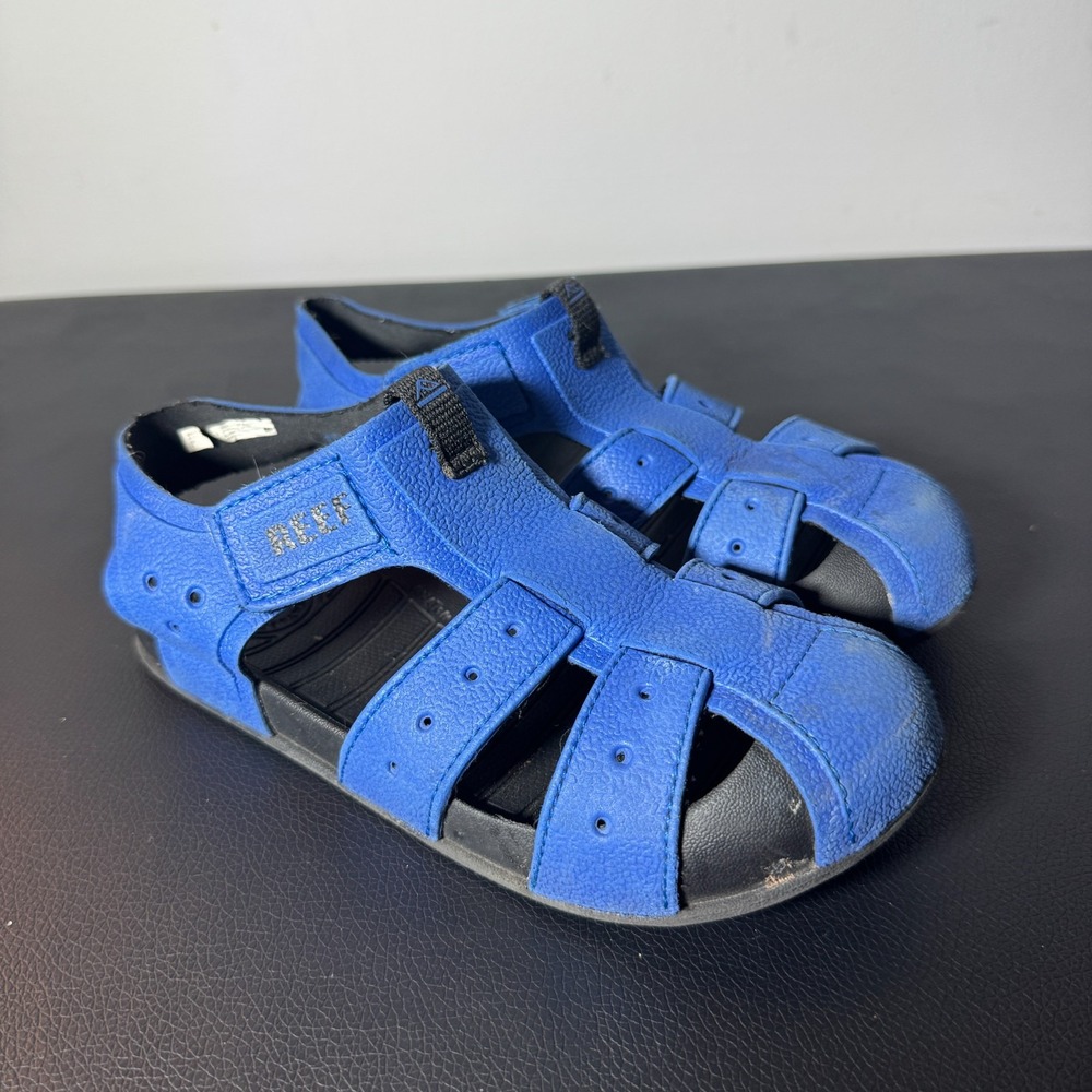 Reef Kids Little Kid Water Beachy Blue Black Ocean Size 1 Boys EUC